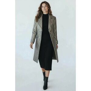 Allen Schwartz VTG Floral Long Line Coat Gold Baroque Tapestry Dressy NEW Small‎